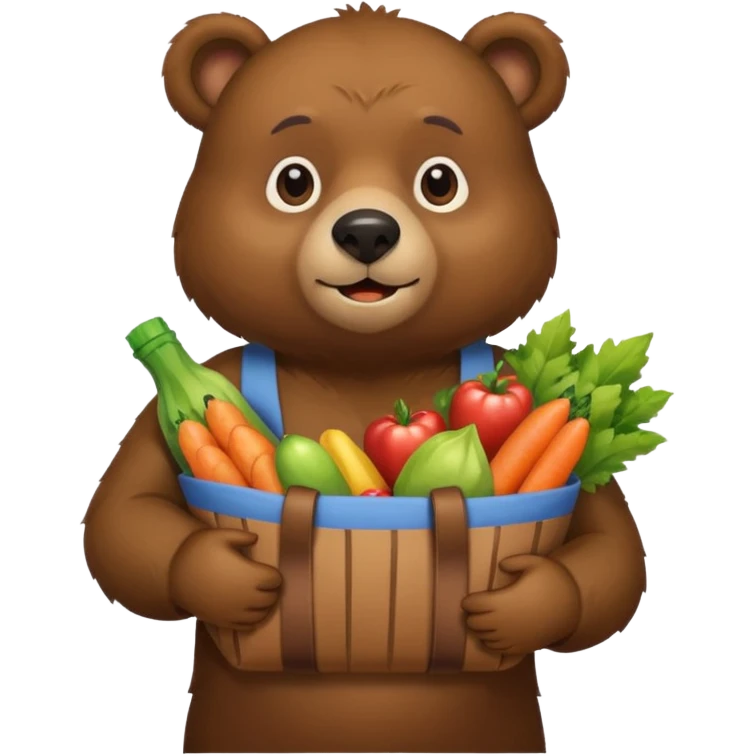 bear with grocery emoji