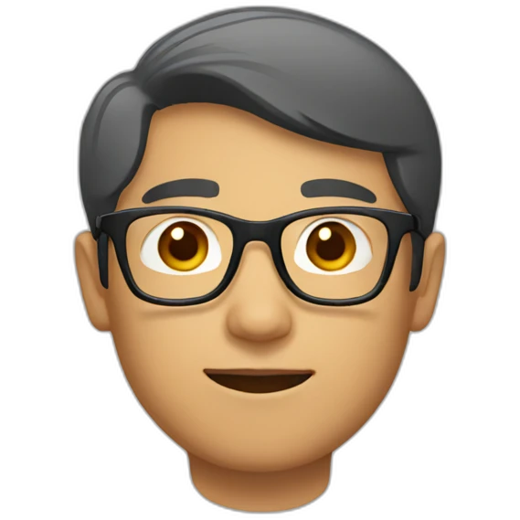 Asian male in glasses emoji