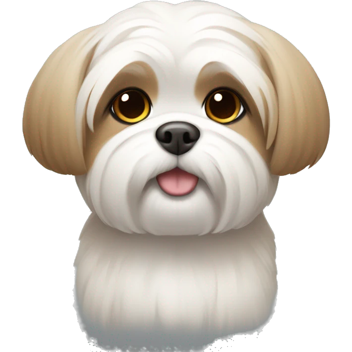 cute shi tzu, white face, light brown around the eyes emoji