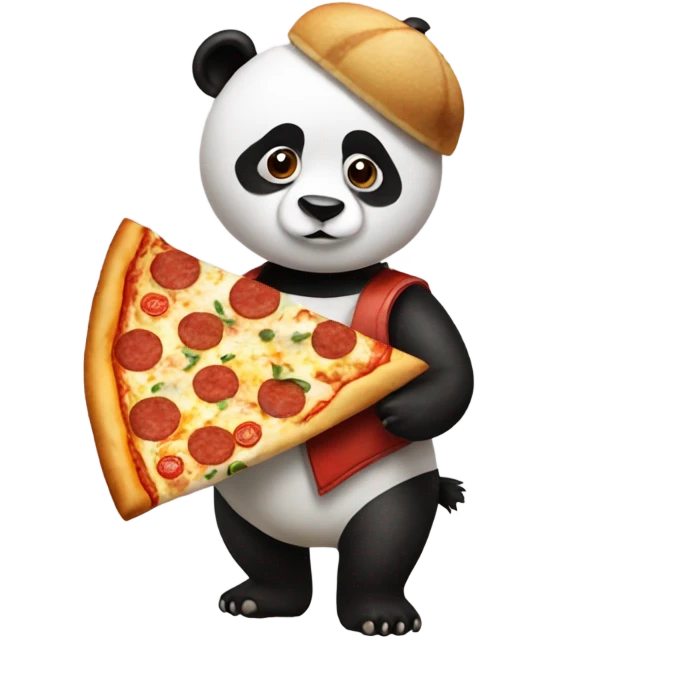 Panda con una pizza in mano emoji