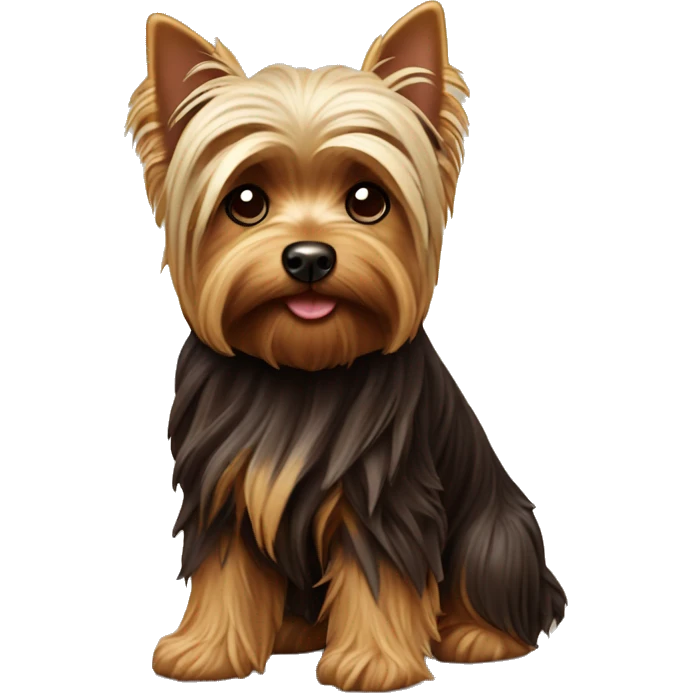 Yorkshire Terrier with whole dark chocolate wool emoji