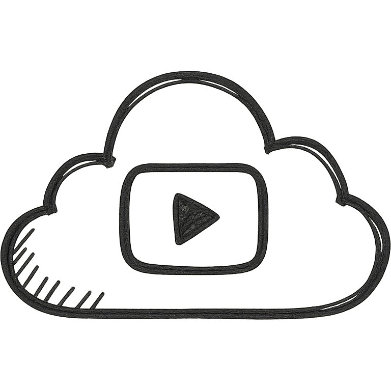 A cloud with a YouTube play button symbol inside it, representing views on YouTube emoji