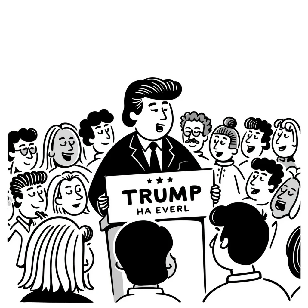 Donald Trump speaking at a rally emoji
