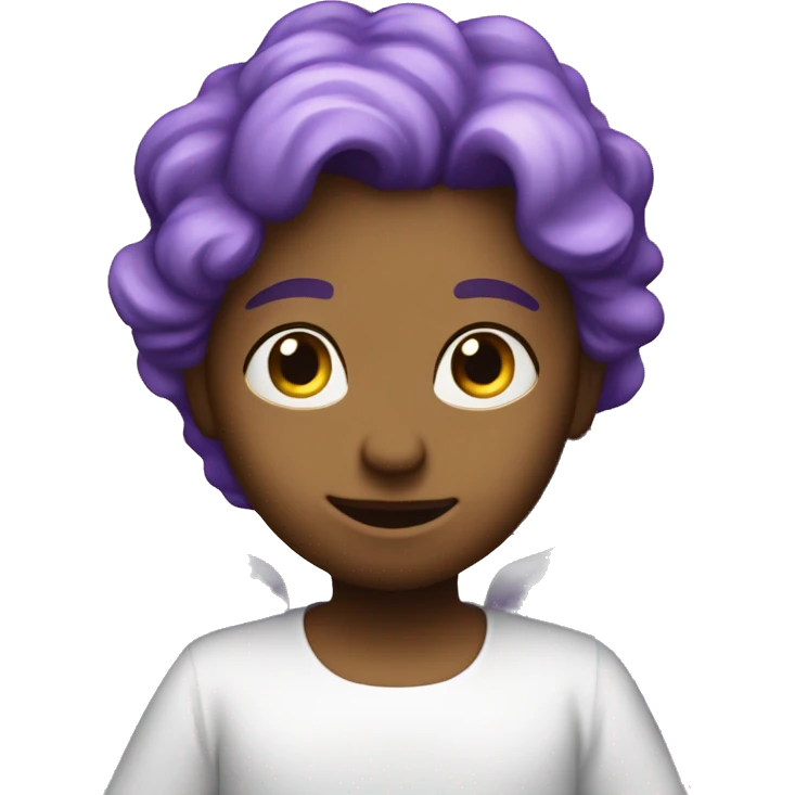 An evangelical angel in fnt of. Purple galxy emoji