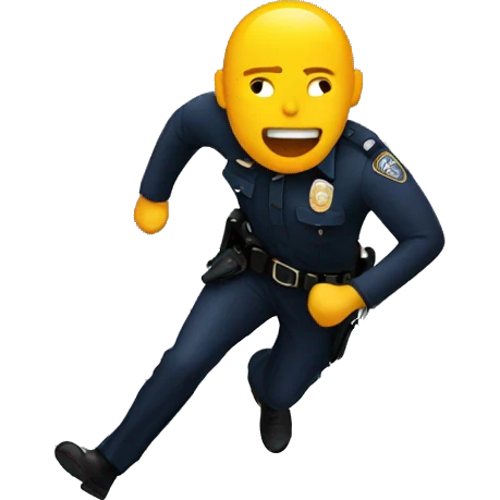 Guy running from police officer emoji