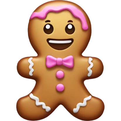 pink and gold gingerbread emoji