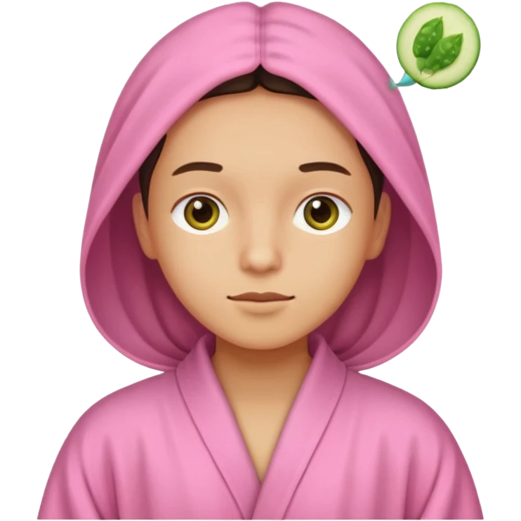 🧖‍♀️this with cucumber eyeys at a spa and a pink robe emoji