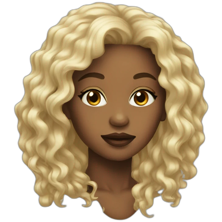 Young Black women lips long hair emoji