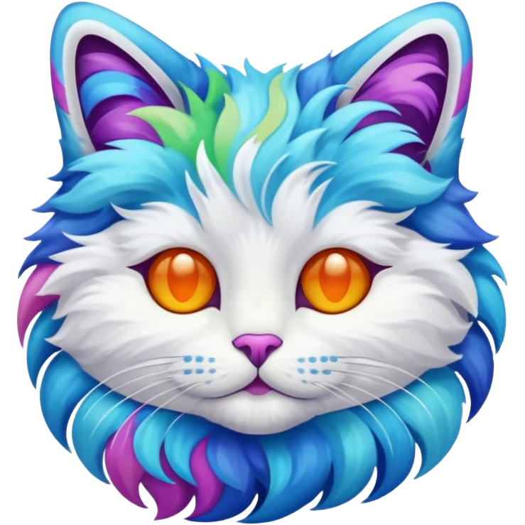 chat blanc psychedelique emoji