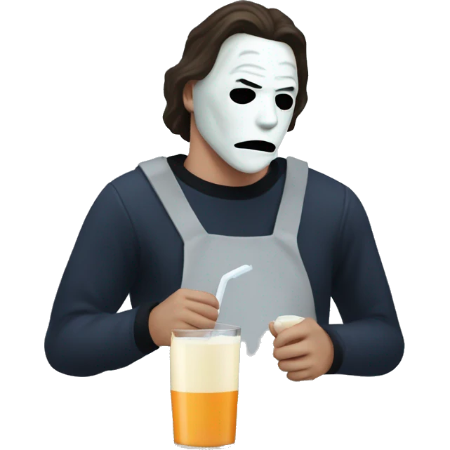 Micheal myers having a glass of milk  emoji
