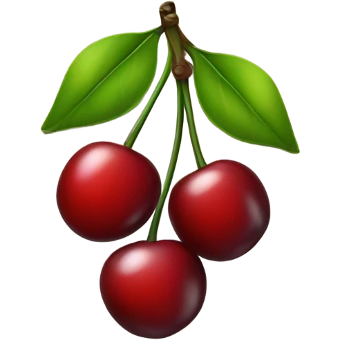 black bow with 2 red cherries emoji