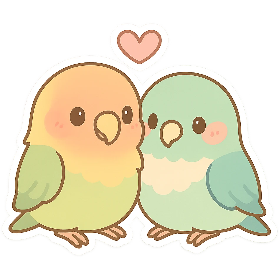 cute lovebirds pastel  emoji