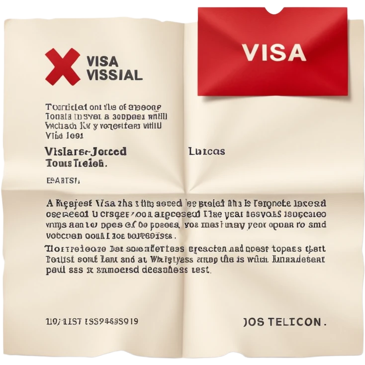 visa de turista denegada con una x emoji