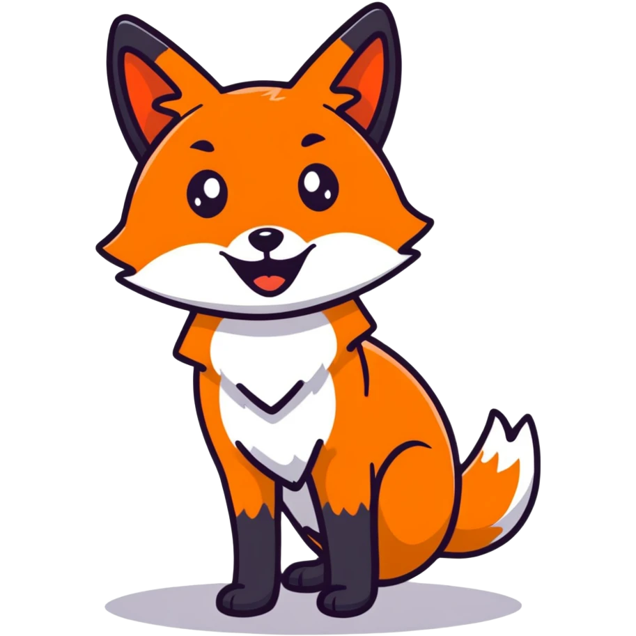 cute ginger foxie with surprised emote for telegram app emoji