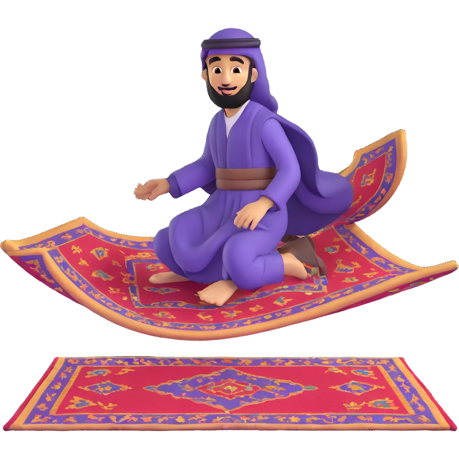 personnage arabe sur un tapis volant emoji