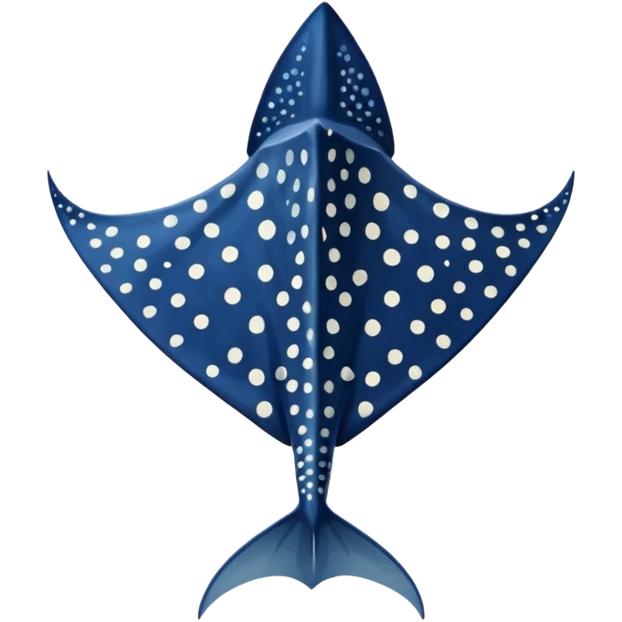 Spotted eagle ray fish with long stinger viewed from above emoji