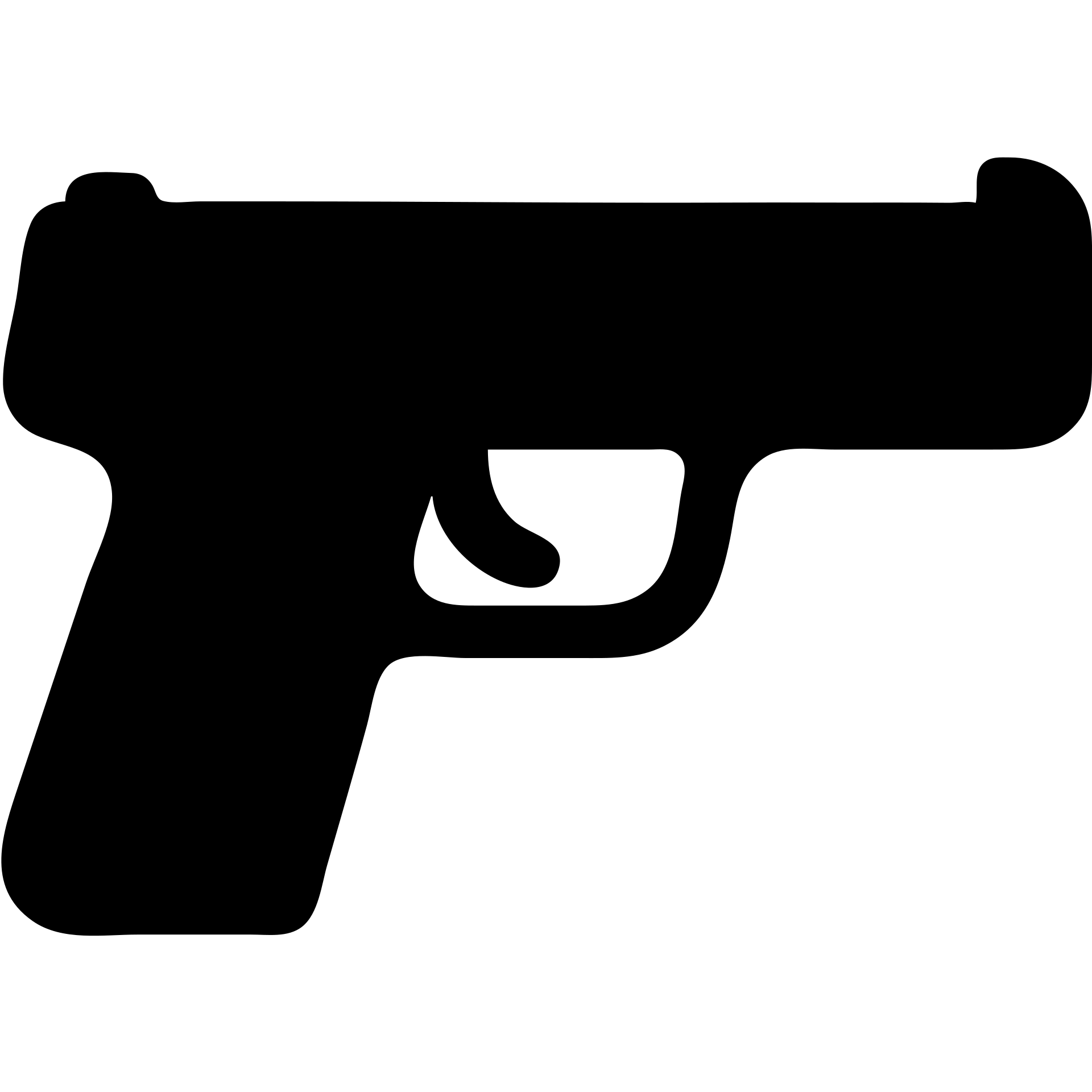 solid filled gun icon, minimal detail emoji