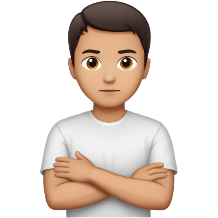 Man standing with hands crossed behind his back emoji
