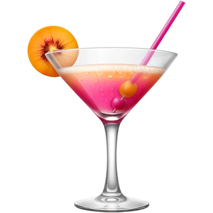 cocktail drink hot pink with an apricot daiquiri glass  emoji