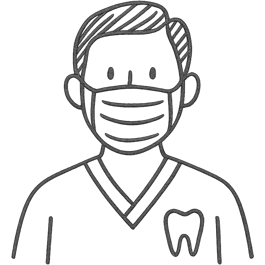 A dentist with a mask emoji