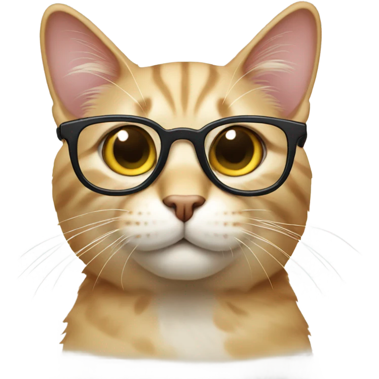 Cat wearing glasses emoji