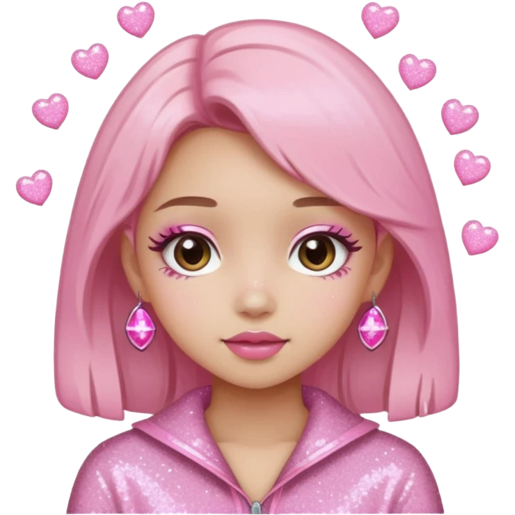 douyin pink glittery girl emoji