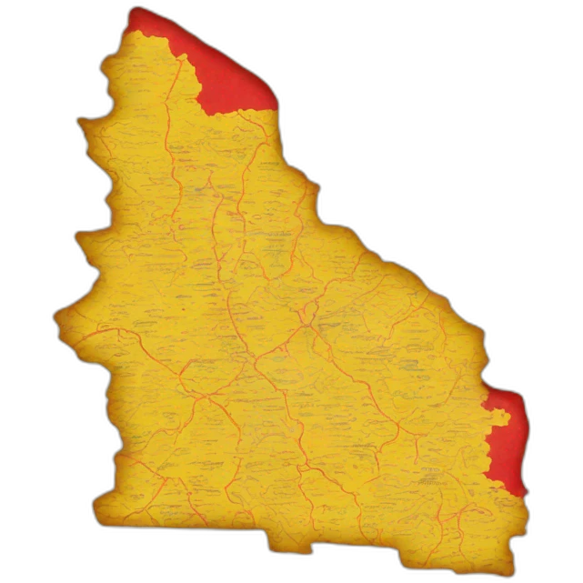 Create Karnataka(from India) map with yellow and red emoji