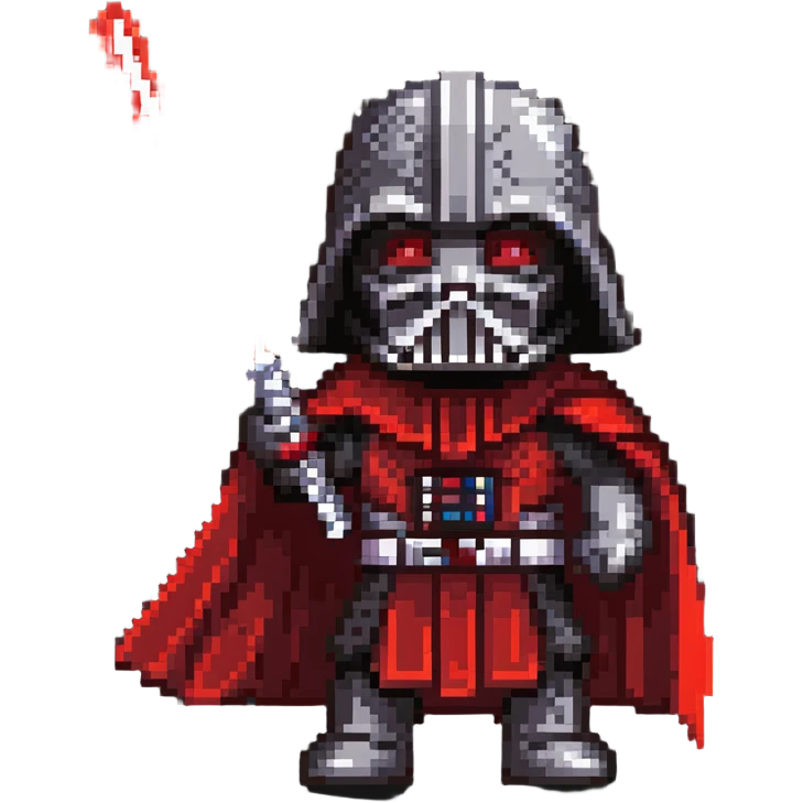 Oreo cookie as a Sith lord with red lightsaber and dark side force powers emoji