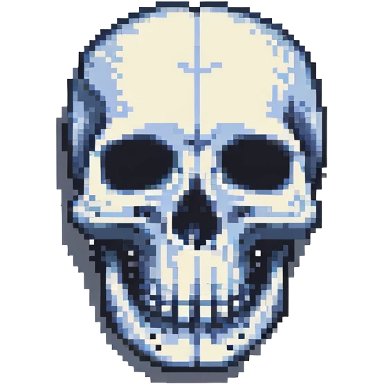 pixel art skeleton head emoji