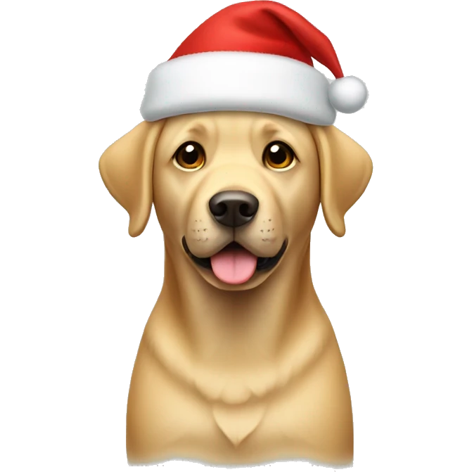 labrador with christmas hat emoji