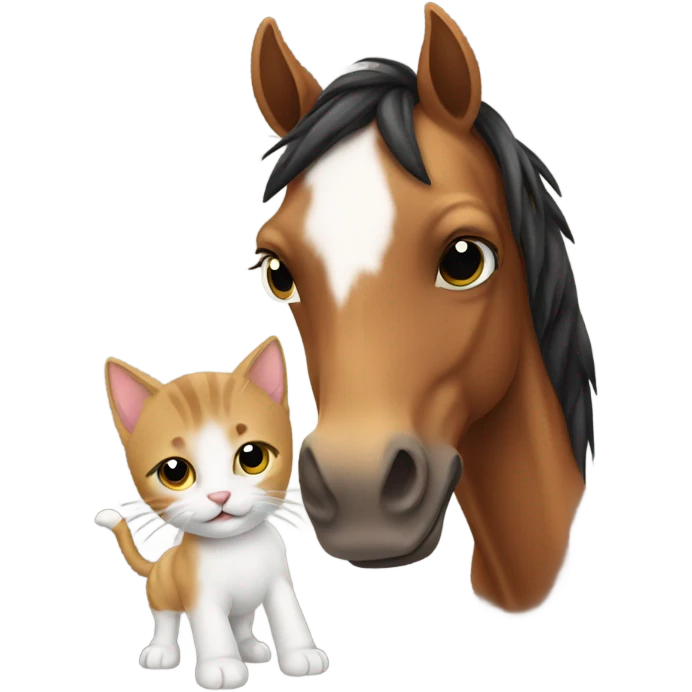 Horse holding a kitten emoji