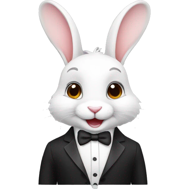 Happy Rabbit with tuxedo  emoji