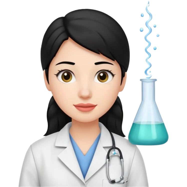 estudiante mujer de odontología con el cabello negro recogido emoji