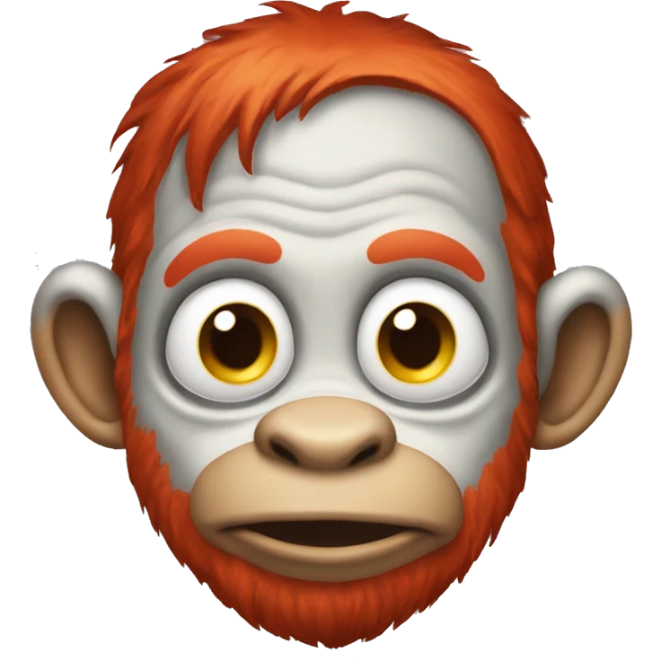 monkey clown with face paint and red hair emoji