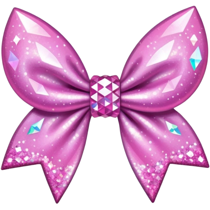 glitter pink crystal hair bow emoji