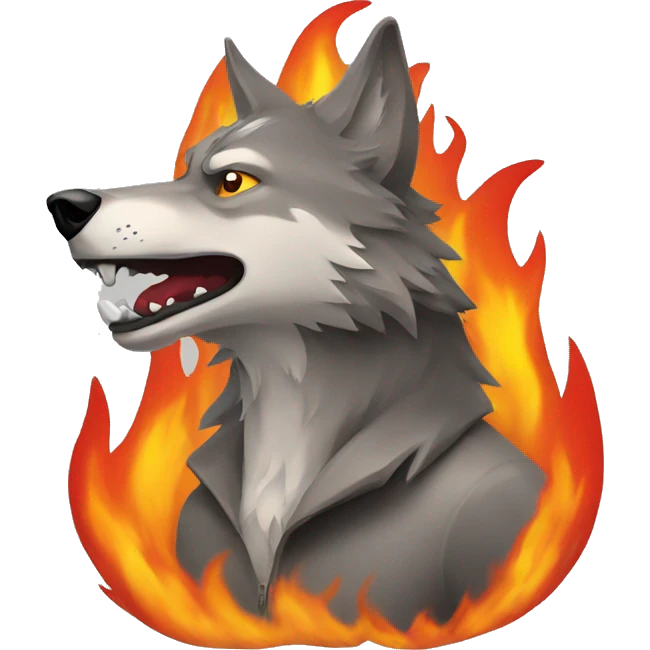 Wolf and fire emoji