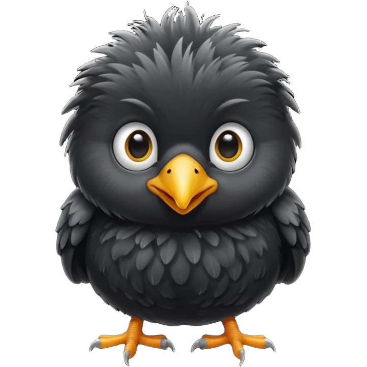 Un bebe oiseau mignon noir emoji
