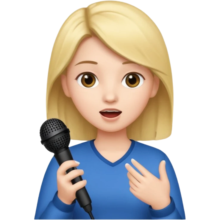 GIRL SINGING A SONG, HOLDING THE MIKE IN HAND emoji