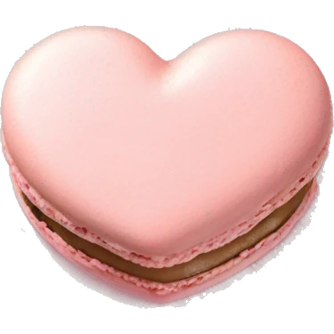 Light pink macaron in the shape of a heart emoji