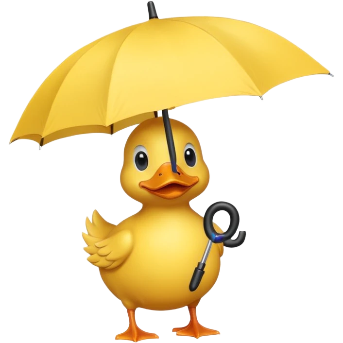 duck holding umbrella emoji