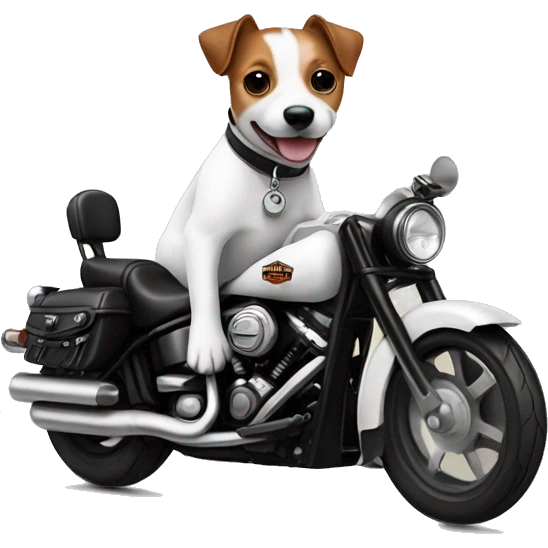 jack russell riding harley davidson emoji