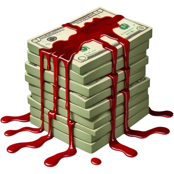 Stack of Money with blood dripping from it  emoji