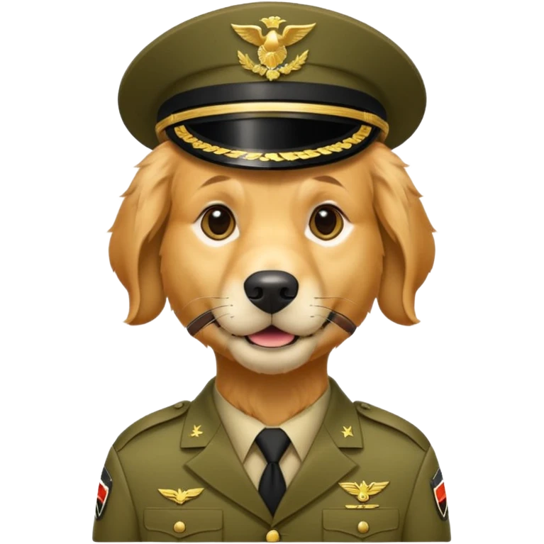 A golden retriever in the army emoji