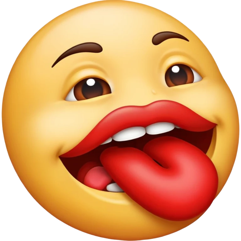 Creame un emoji besando con unos enormes labios emoji