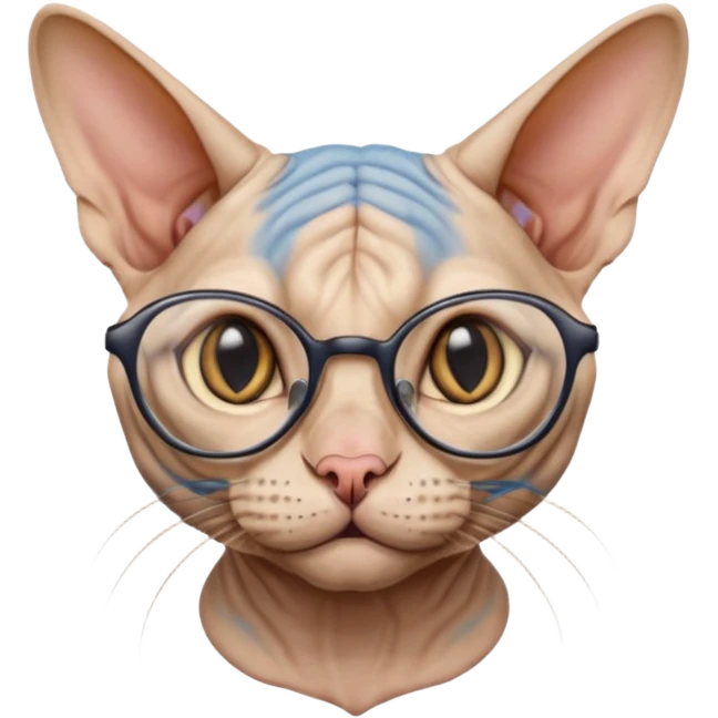 sfenks cat with glasses  emoji