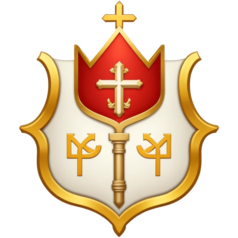 Pope's emblem with a touch of red emoji