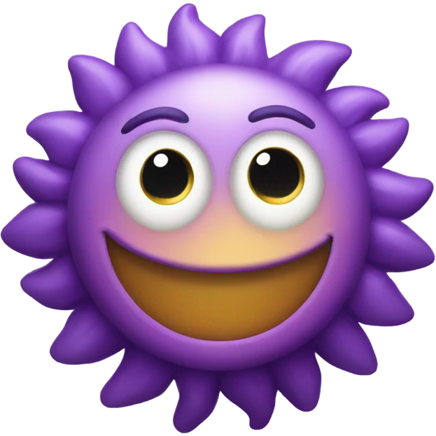 Purple sun with funny face emoji