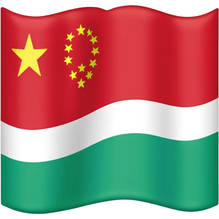 Dagistan flag red down mid light blue and green above emoji