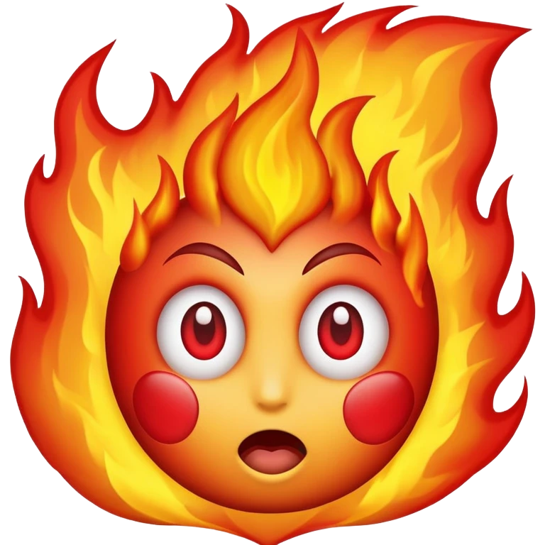 heart eyes emoji but with fire in its eyes emoji