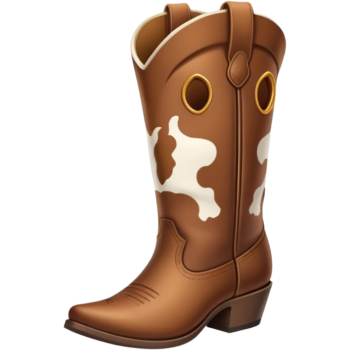 cow-boy boots with cow motif  emoji